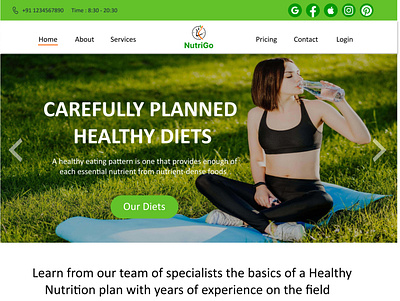 NutriGo Landing page figma landing page nutrigo uiux uiux design web design