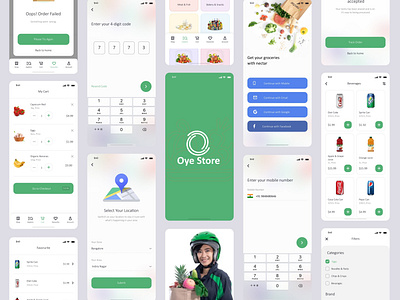 Oye Store - Grocery Delivery App app design design figma illustration uiux