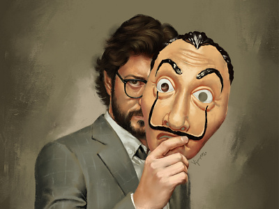 El professor | Digital Painting | Money heist art digital painting drawing el professor fan art fineart illustration la casa de papel money heist netflix photoshop painting portrait