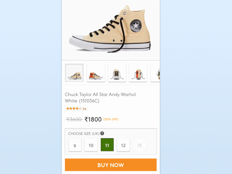 Product page for an e-commerce app chuck ecommerce page product taylor