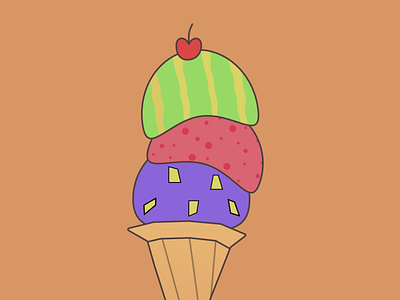 trice cream cone design figma graphic design illustration kitsch vector