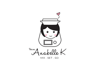 Team Anabelle branding character design design dual color girl happy illustration line lineart logo love vector