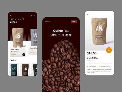 Coffee Pack : App design branding cofee cofee packaging coffe pack dark coffee designing mobile app ui ux