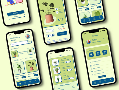 PlantShop - Mobile App animation branding graphic design logo ui