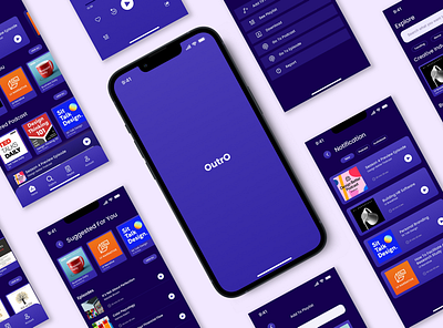 OutrO - Mobile app branding design graphic design illustration typography ui ux vector