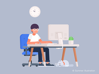 Meaningless work — Summer Illustrated illustration office summer work