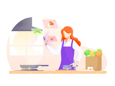 Light Meals Illustrator cooking food illustration