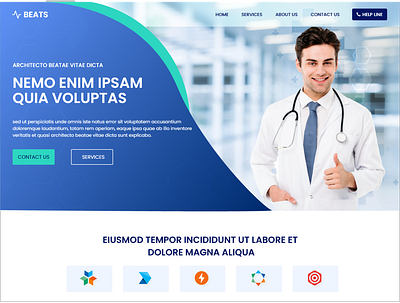 Medical website banner medical template ui web design