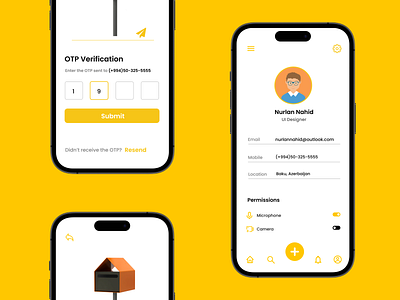 OTP 2022 3d america animation app app design azerbaijan creative design figma graphic design mobile mobile design modern otp page sms ui ux yellow