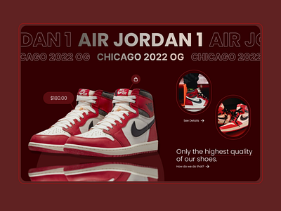 AirJordan 1 Chicago 2022 OG Showcase Page branding graphic design ui