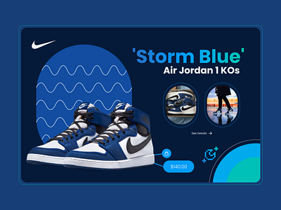 Air Jordan 1 KOs 'Storm Blue' branding graphic design ui