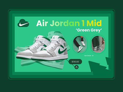 Air Jordan 1 Mid 'Green Grey' branding figma graphic design ui