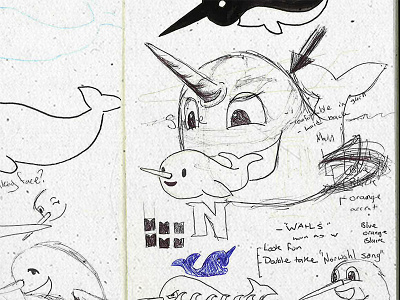 Narwhal doodle doodle sketch book