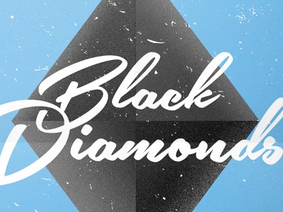 Black Diamonds graphic design poster ski