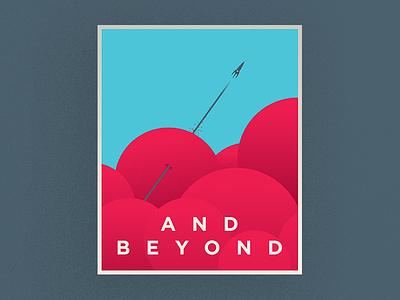 And Beyond art deco blue clouds graphic design illustration illustrator poster red space vector