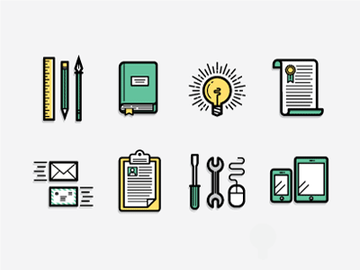 Resume Icons [Rebound] book clipboard diploma icons iphone mouse pencil resume tools