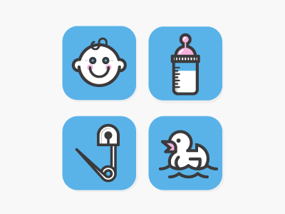Baby App Icons app baby bear bottle duck icons needle vector