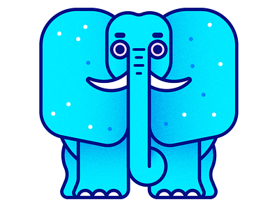 Elephant blue elephant illustration kevinmoran pink
