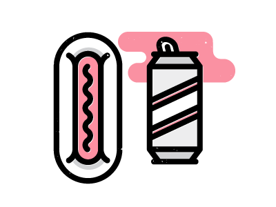 Street Meat dog drink grey hot hotdog meat pink pop sausage