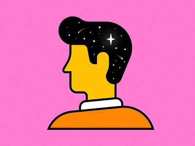Spaced hair illustration kevin monoline pink profile shirt space stars