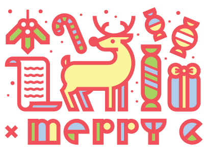Christmas E-Card bell candy christmas deer letter merry red trees xmas