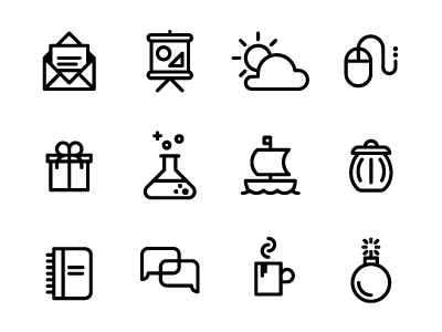 Multipurpose Icons boat clouds download free garbage icons line mail ui ux vector