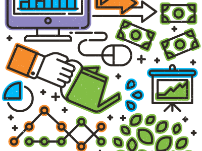 WIP // Electronic Health Care cont. can charts computer graphs green money mouse