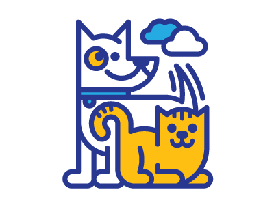 Dog, Cat & Sky