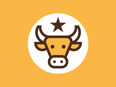 🐂 bull circle cow horns kevin orange star