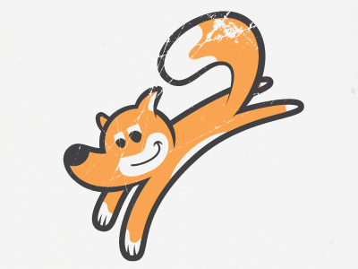 It's a fox. animal fox illustration orange texture vector