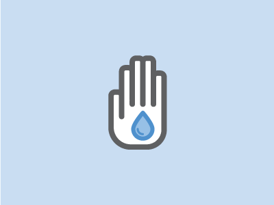 Hand/Water Icon drop hand icon vector water