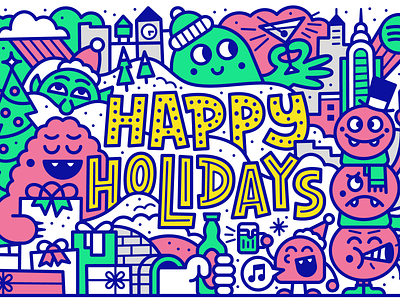 Happy Holidays beer christmas city drinks holiday monsters winter