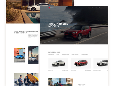 Toyota Website branding business car design fonts illustration logo mobile ui ux vector website