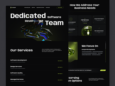 It-Staff - Dedicated Team 3d clean design dedicated team development digital landing page software teamwork ui ux website