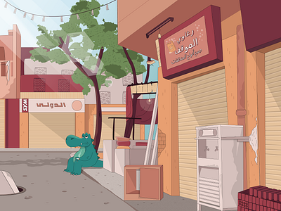 Dinosaur @background @character @characterdesign @design @dinosaur @egypt @egyptianstreet @illustration @illustrator @light @popular @smoking