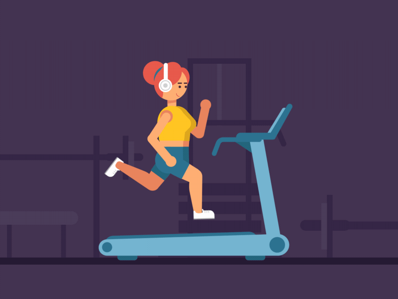 Treadmill fit girl gym sport treadmill