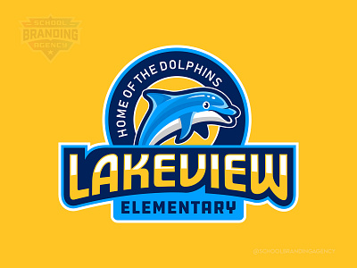 Lakeview Elementary School Dolphin Mascot Logo