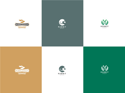 rabbit logo graphic design icon line logo logo logo design logo mark rabbit brand rabbit logo wheat logo