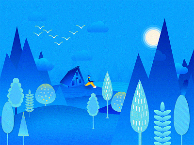 A lonely child blue draw forest lonely woods