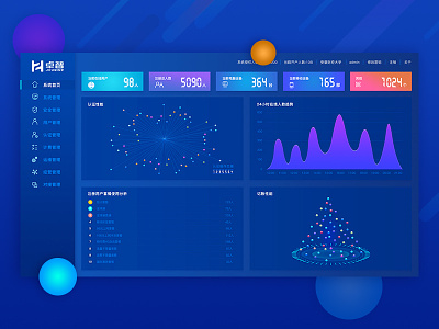 Data blue chart data system