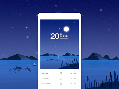 weather app clear night spring weather