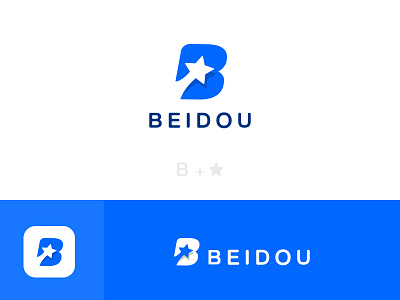 Logo Design b beidou big dipper blue star brand icon logo polaris star star logo