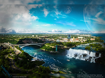 Universe X Niagara Falls compositing photo editing photo manipulation photo retouching photoshop retouching