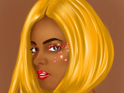 Gold haired girl app design fashiondesign graphic design illustration logo