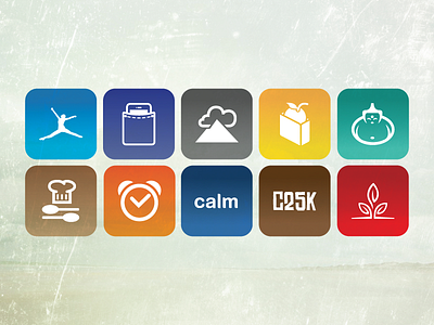 Summer Healthy Icons apps bright health icons summer