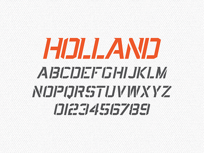 Holland Type V2 football naval numerals stencil