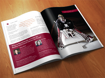 Main Spread hockey layout magazine