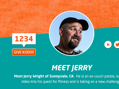 Brooks My First Half: Meet Jerry brooks buttons fitness half marathon health marathon profile running training twitter web design youtube