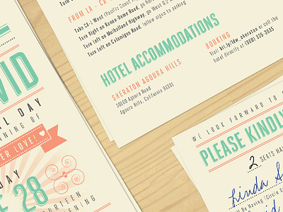 LinDavid Wedding agoura hills beige directions fonts invitations love marriage mint print design rsvp salmon wedding