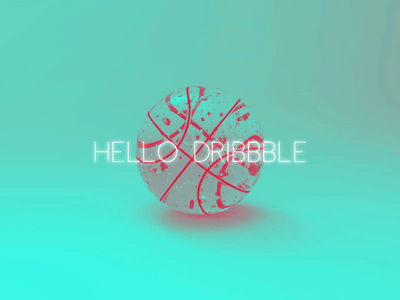 Hello，dribbble！ 3d animation debuts design dribbble first shot invite ps water